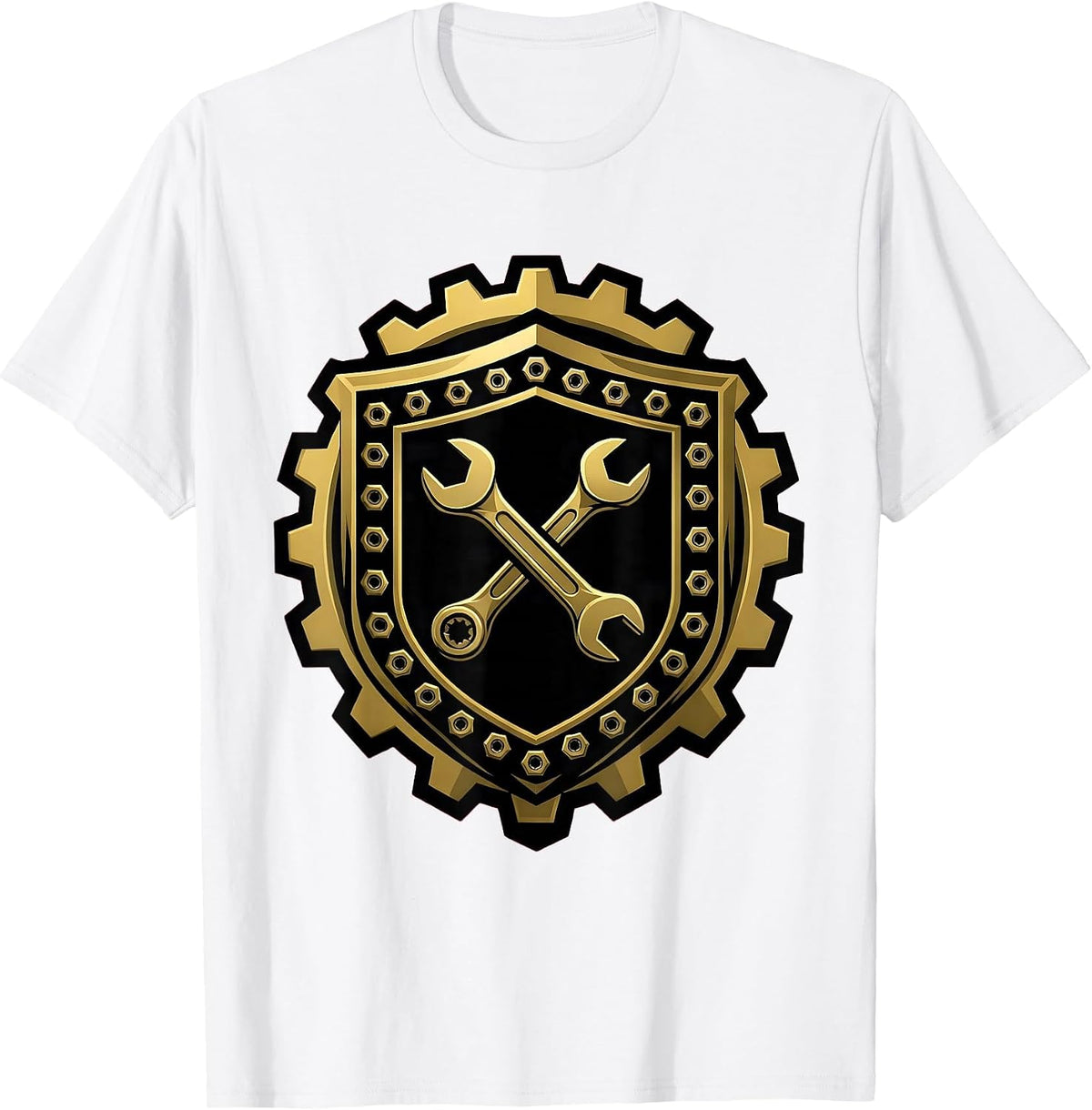 Men's Pit Crew Wrench and Socket Set Crossed Graphic T-Shirt - White