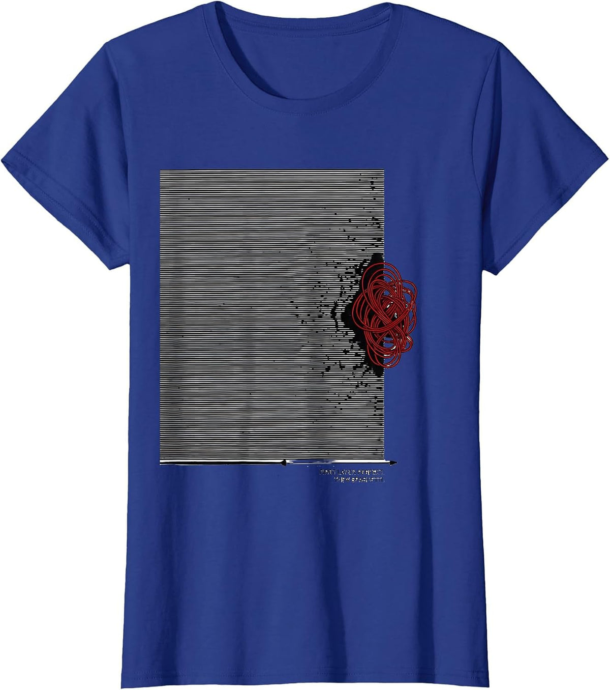 Women's First Layer Perfect Then Spaghetti Funny 3D Printing Geek T-Shirt - Royal Blue