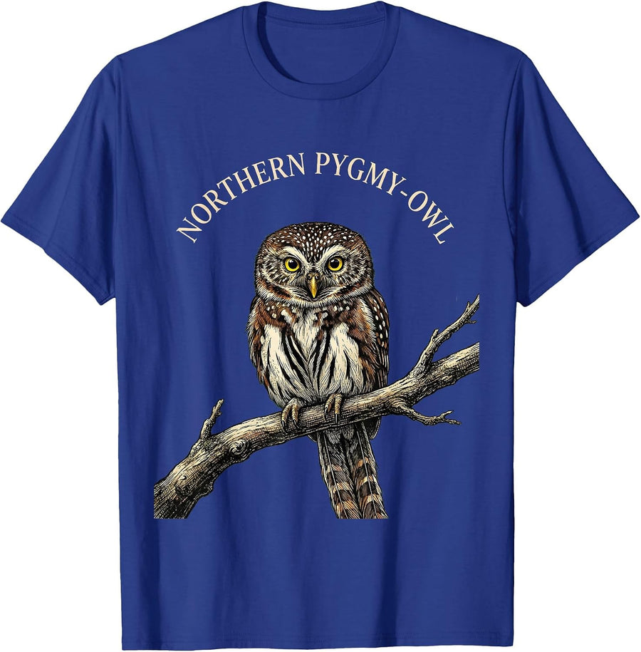Northern Pygmy-Owl Vintage Owl Lover Bird Enthusiast Humor T-Shirt - Royal Blue