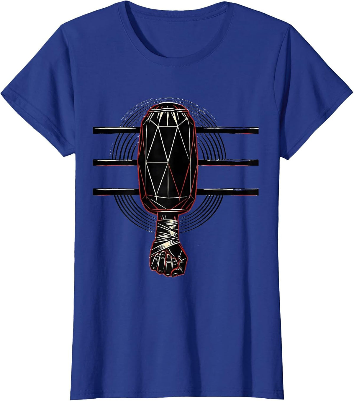 Women's Geometric Double-End Boxing Bag Boxer Pride Gift T-Shirt - Royal Blue