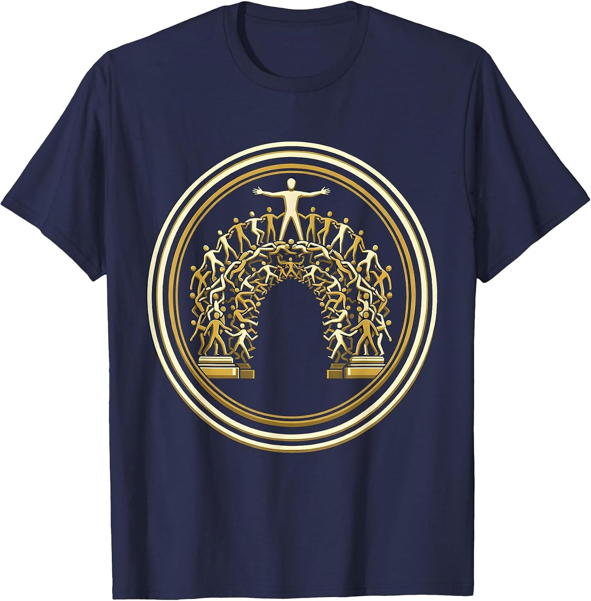 Big Fan of Human Rights Bridge of Unity Design T-Shirt - Navy Blue