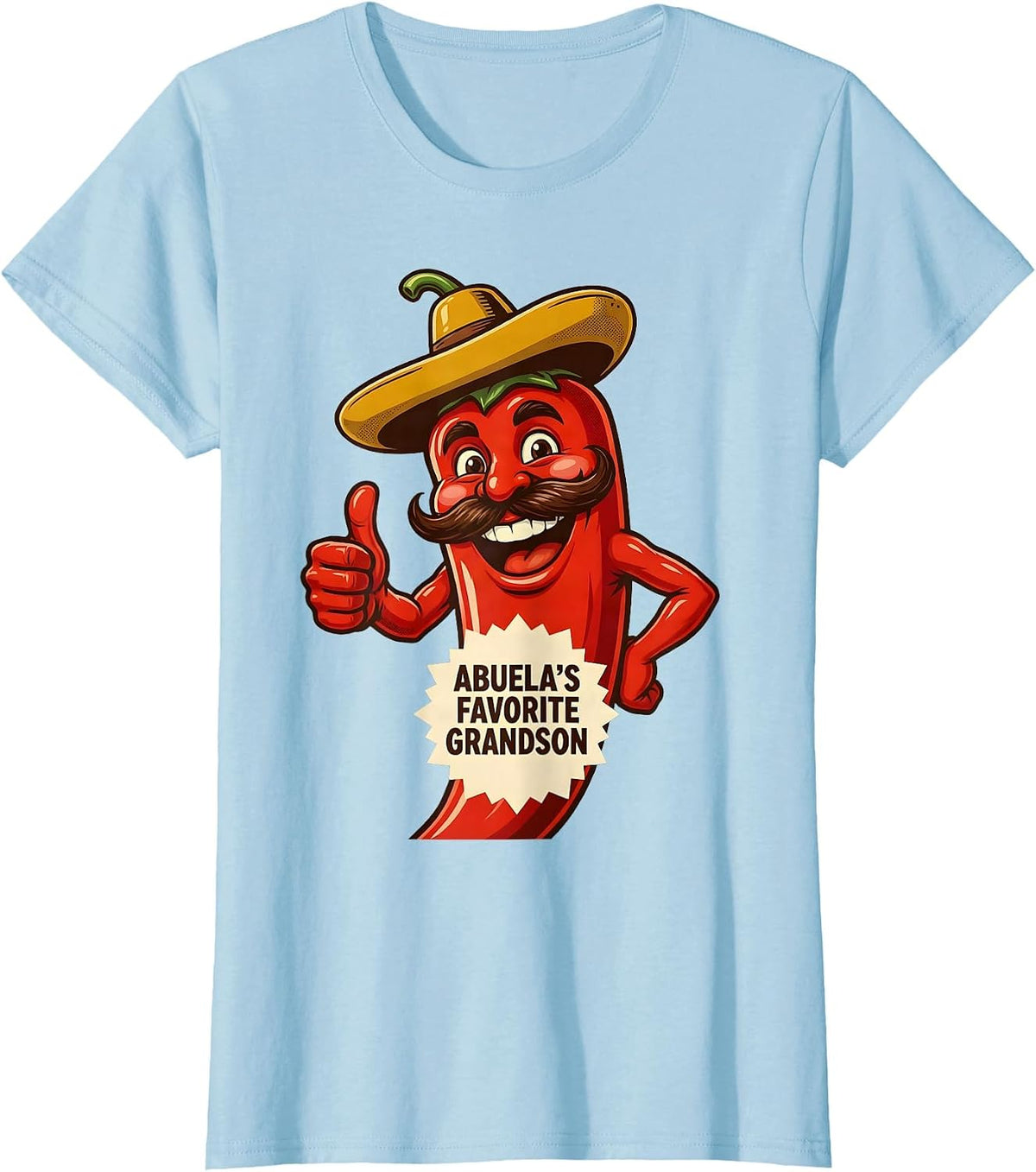 Abuela's Favorite Grandson Mexican Heritage Design T-Shirt - Baby Blue
