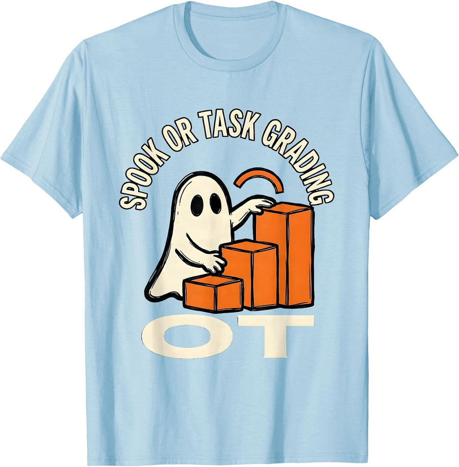 Men's Spook Or Task Grading OT Funny Occupational Therapist T-Shirt - Baby Blue