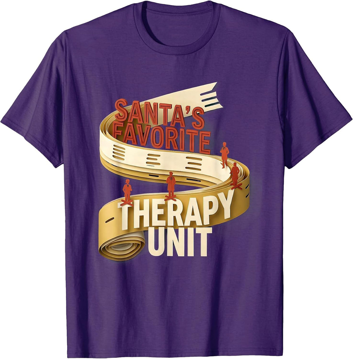 Men's Santa's Favorite Therapy Unit Funny Physical Therapy T-Shirt - Purple