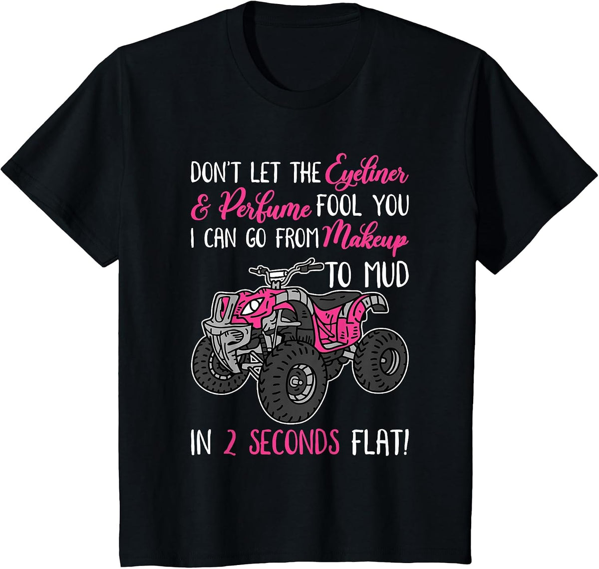 ATV Quad Bike Riding Girl for All-Terrain Four Wheeler T-Shirt - Black