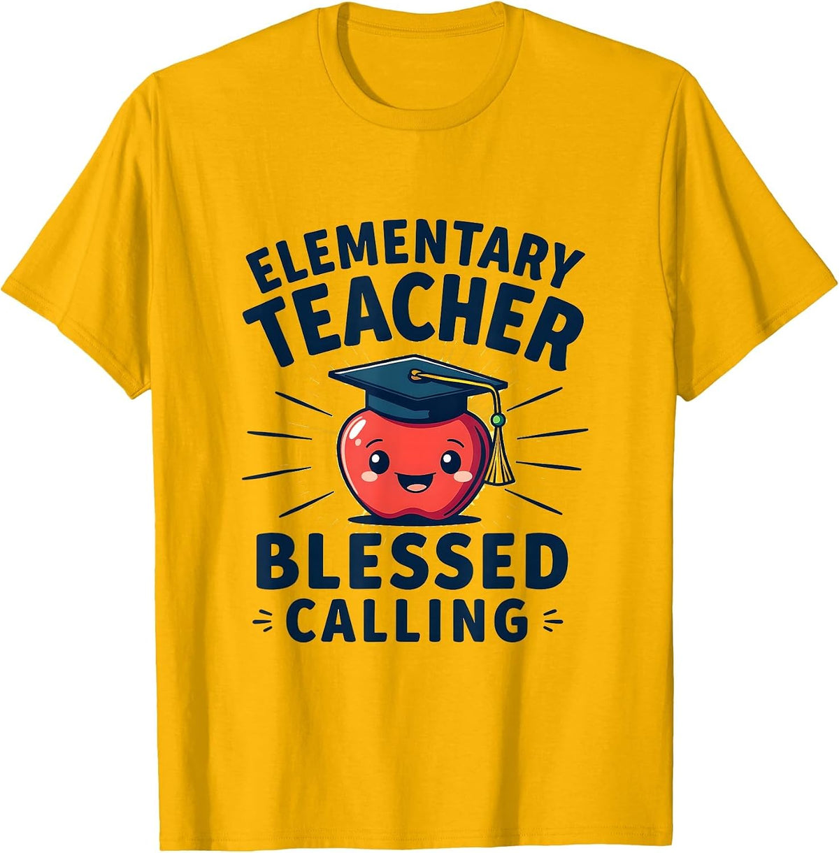 Elementary Teacher Blessed Calling Design T-Shirt - Golden Yellow