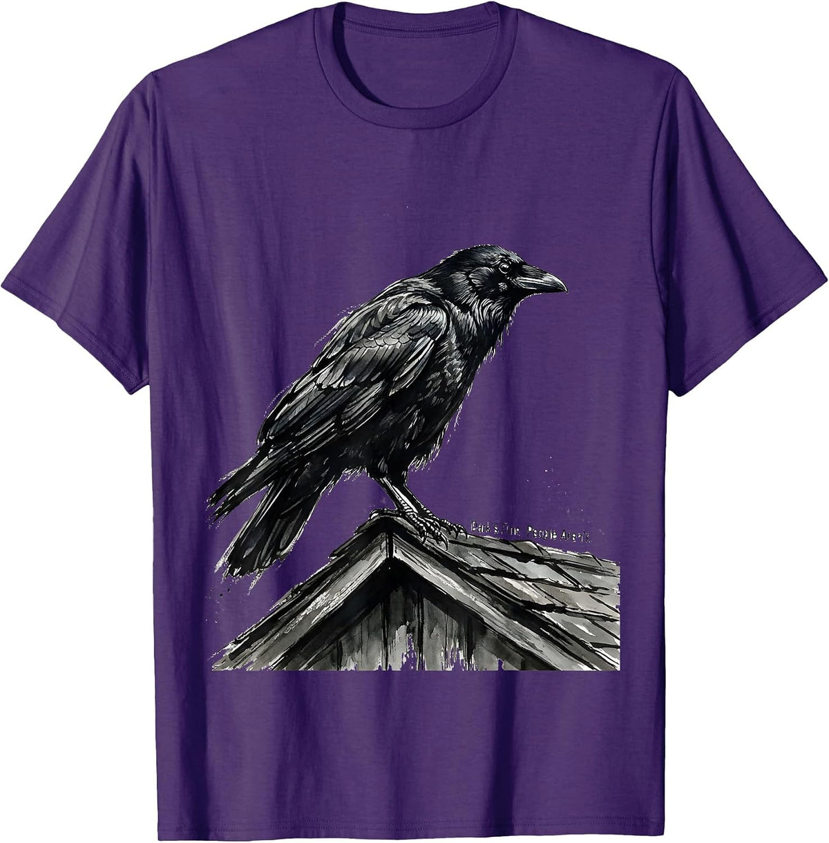 Men's Dark's Fine. People Aren't Funny Crow Raven Bird Humor T-Shirt - Purple