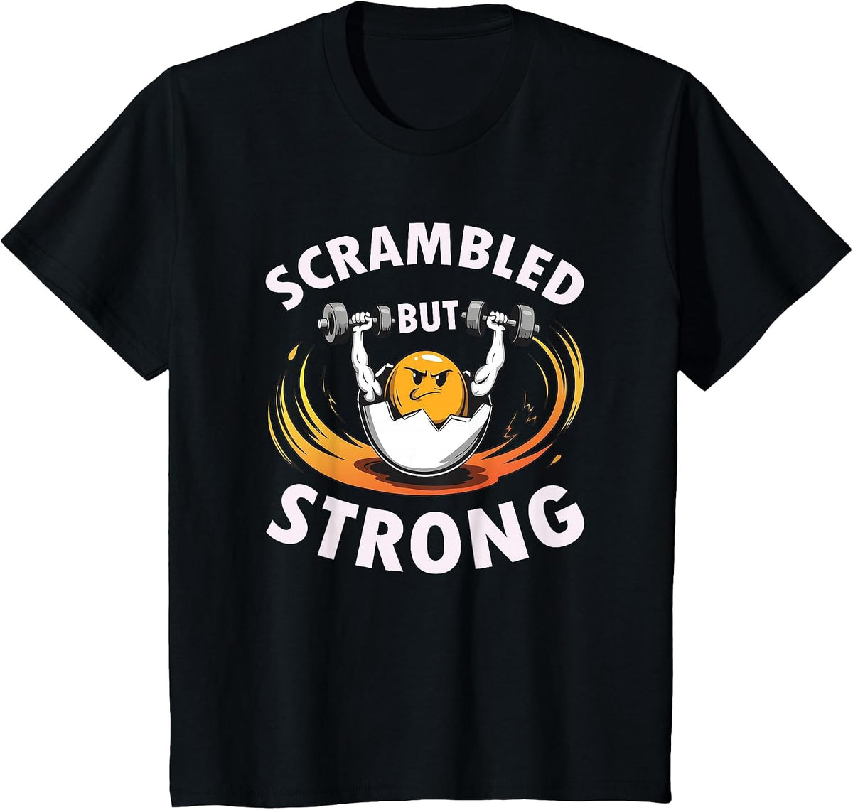 Scrambled But Strong Funny Egg Gym Workout Fitness T-Shirt - Black