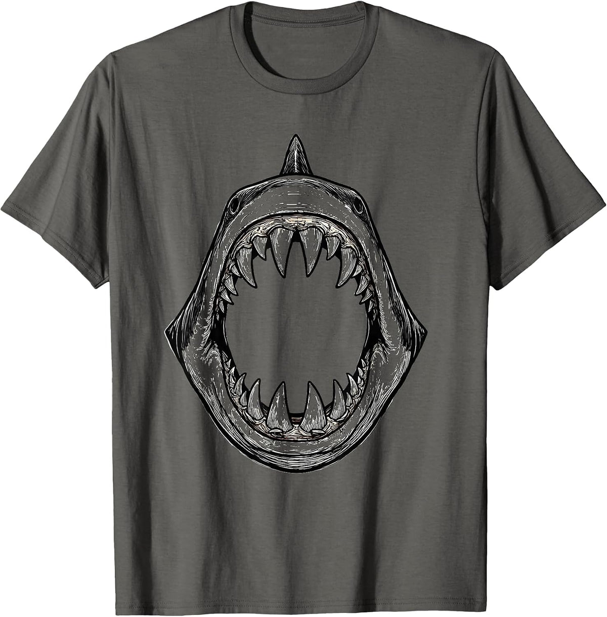 Shark Jaw Line Art Halloween Costume Family Humor T-Shirt - Asphalt Grey