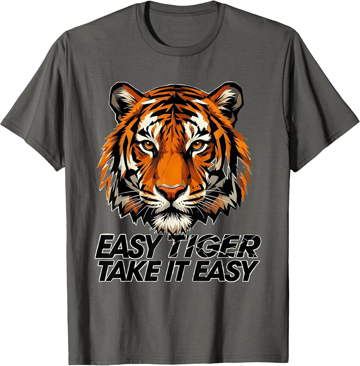 Men's Easy Tiger Take It Easy Laid-Back Design T-Shirt - Asphalt Grey
