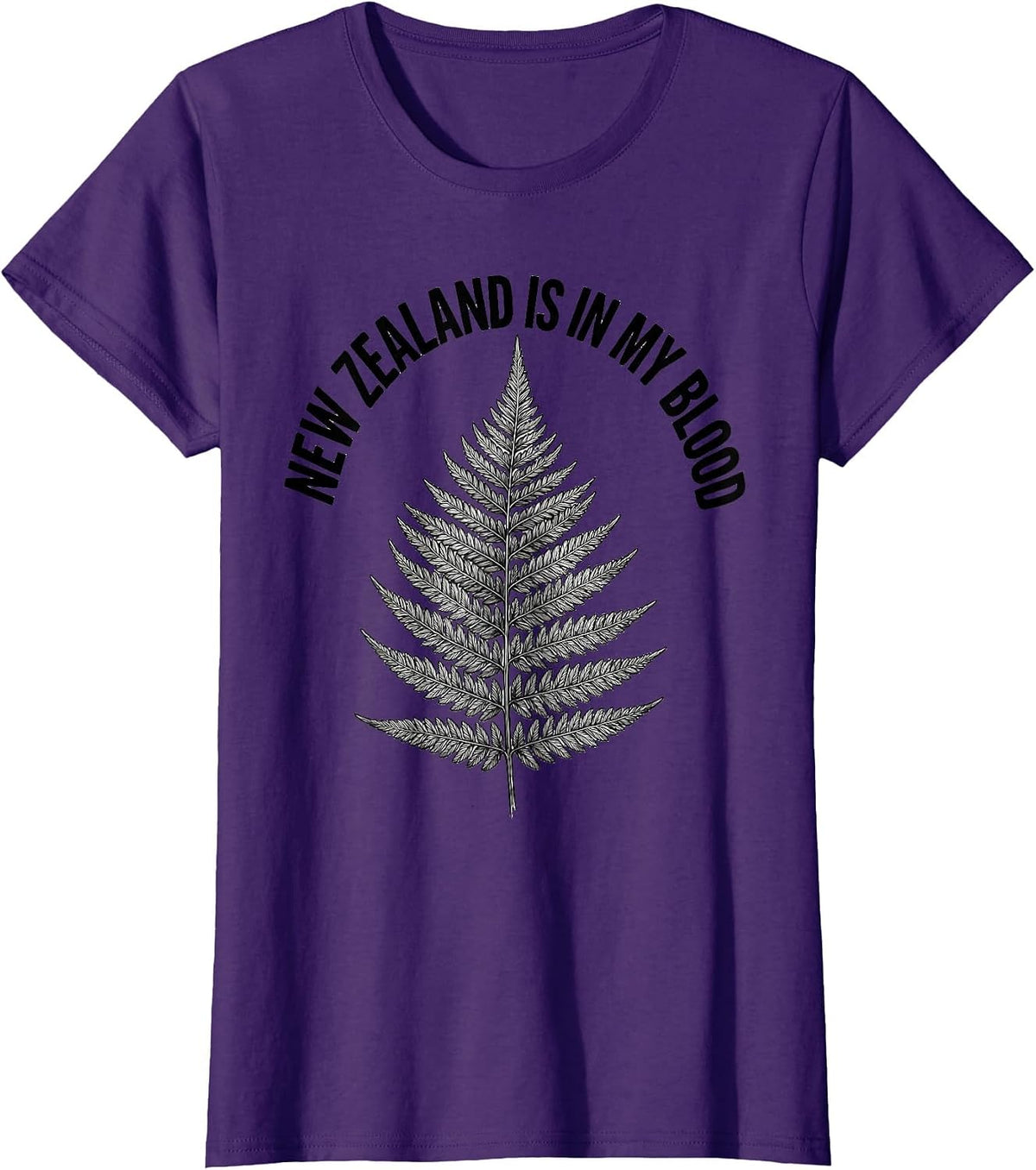 Women's New Zealand Is In My Blood National Pride Rugby Fan Kiwi T-Shirt - Purple