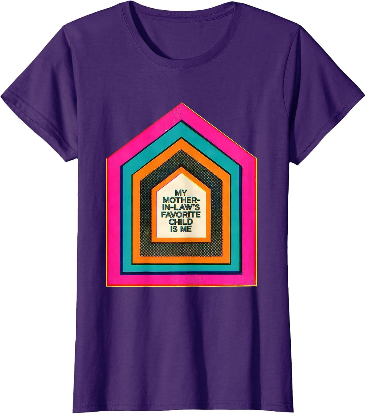 Women's My Mother-In-Law's Favorite Child Is Me Funny T-Shirt - Purple