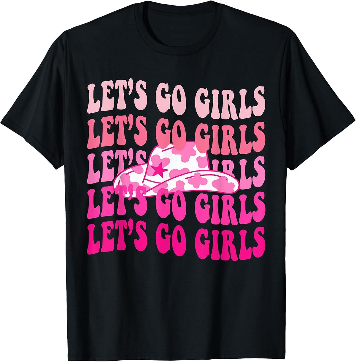 Let's Go Girls Western Cowgirl T-Shirt - Black