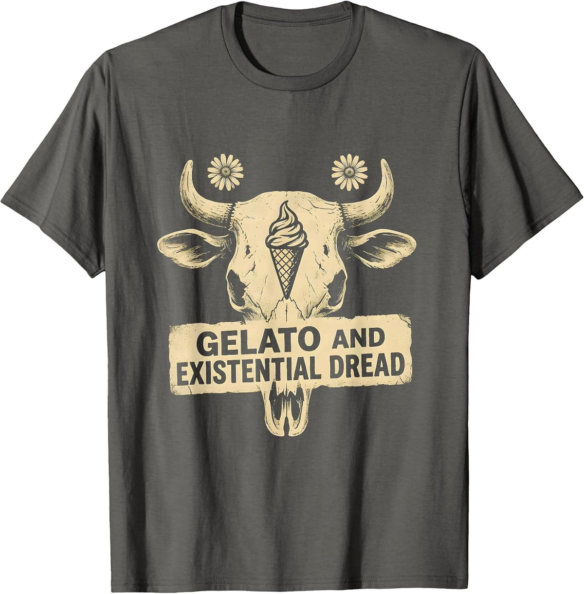 Gelato and Existential Dread Italian Brainrot T-Shirt - Asphalt Grey