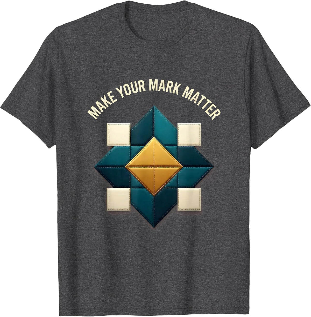 Make Your Mark Matter Subtraction Design T-Shirt - Dark Heather Grey