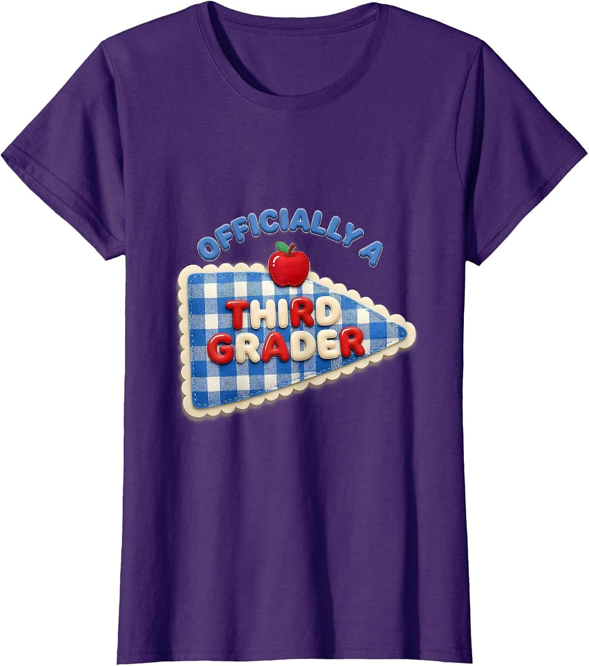Women's Officially A Third Grader Cute Teacher Girl Back To School T-Shirt - Purple