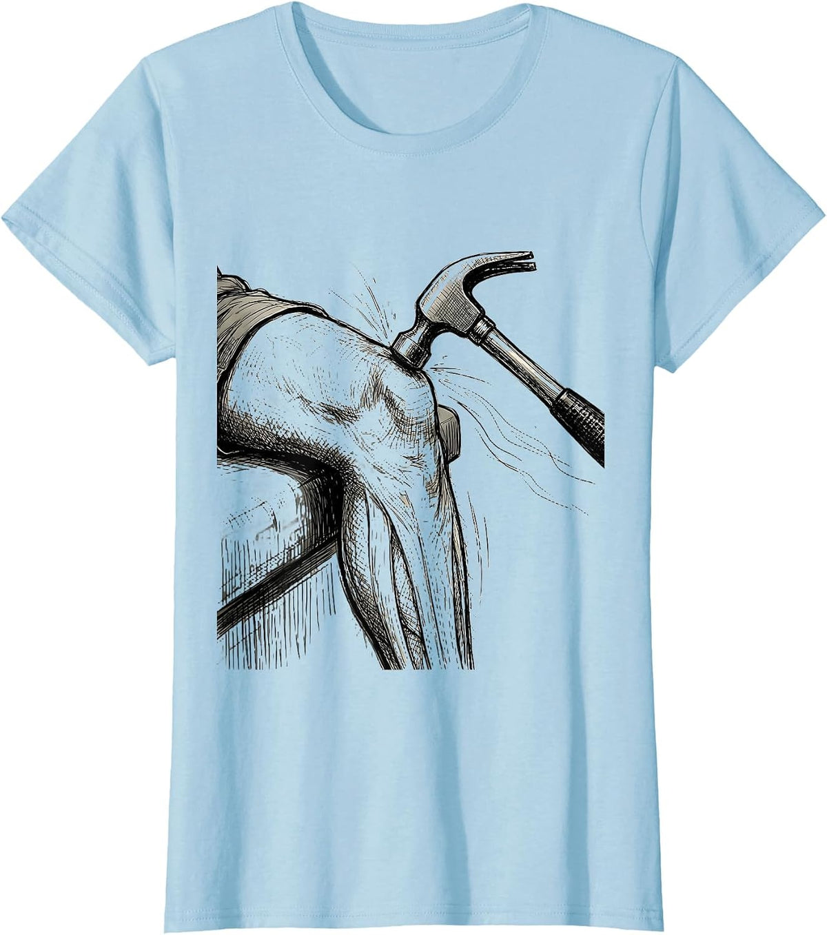 Women's School Nurse Reflex Test Graphic Design T-Shirt - Baby Blue