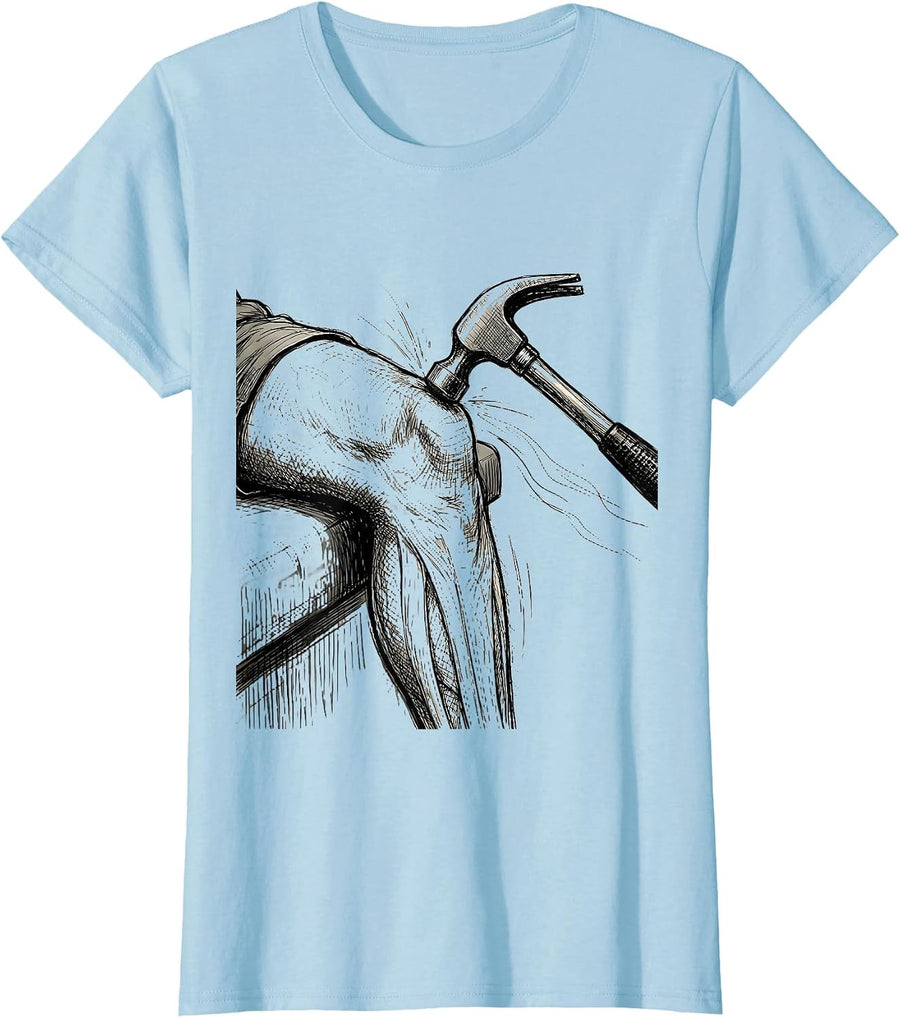 Women's School Nurse Reflex Test Graphic Design T-Shirt - Baby Blue
