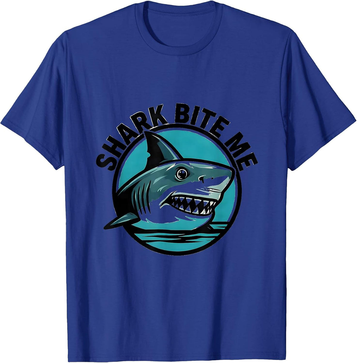 Shark Bite Me Funny Shark Lover Ocean Wildlife Humor T-Shirt - Royal Blue