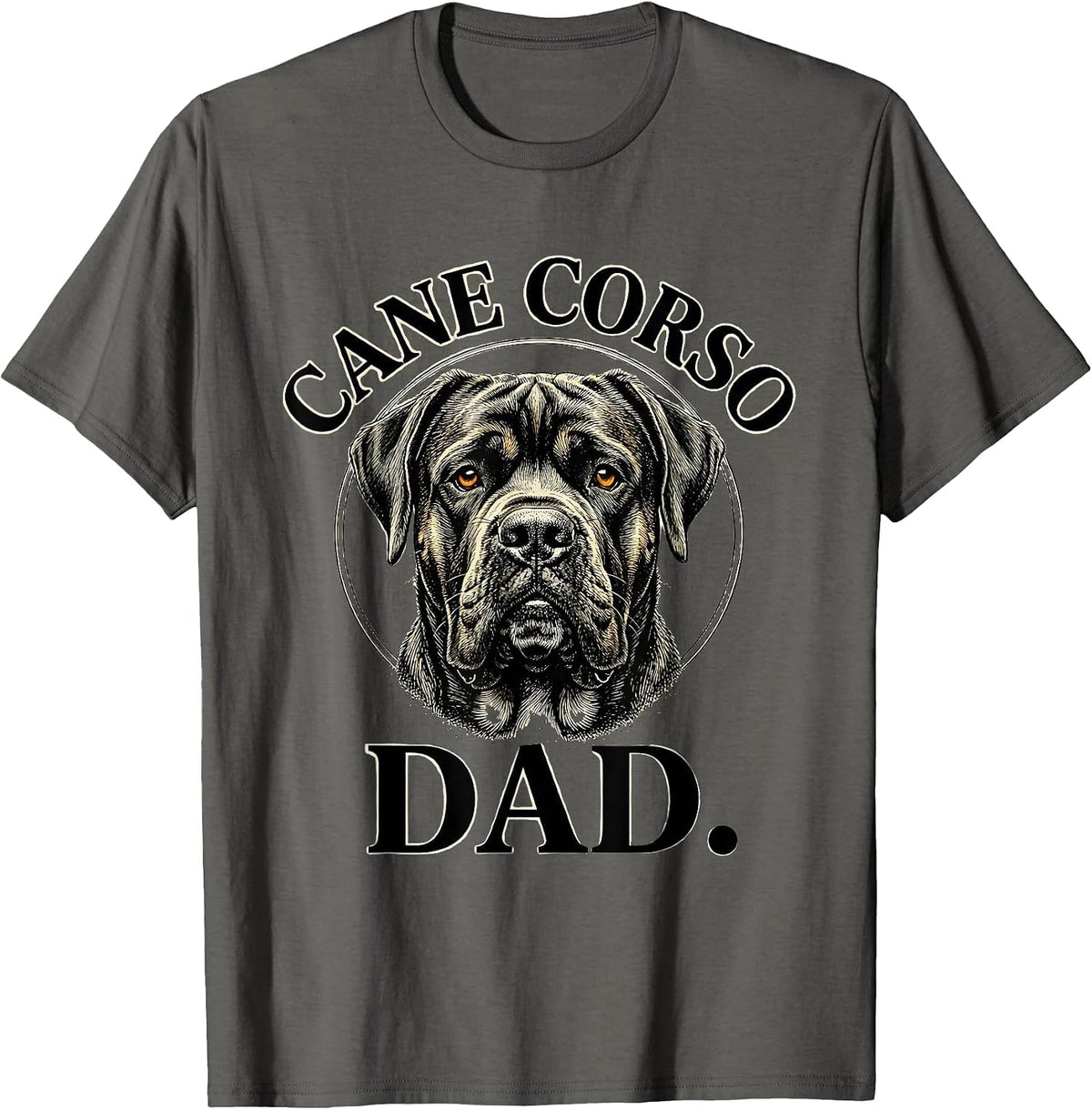 Cane Corso Dad Italian Mastiff Dog Lover Gift T-Shirt - Asphalt Grey