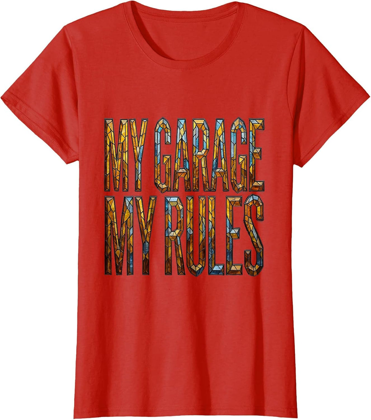 My Garage My Rules Mechanic Design T-Shirt - Red