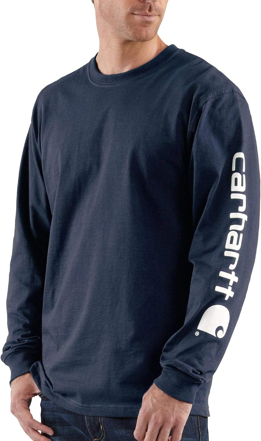 Carhartt Men's Dearborn Loose LS Logo T-Shirt - Navy