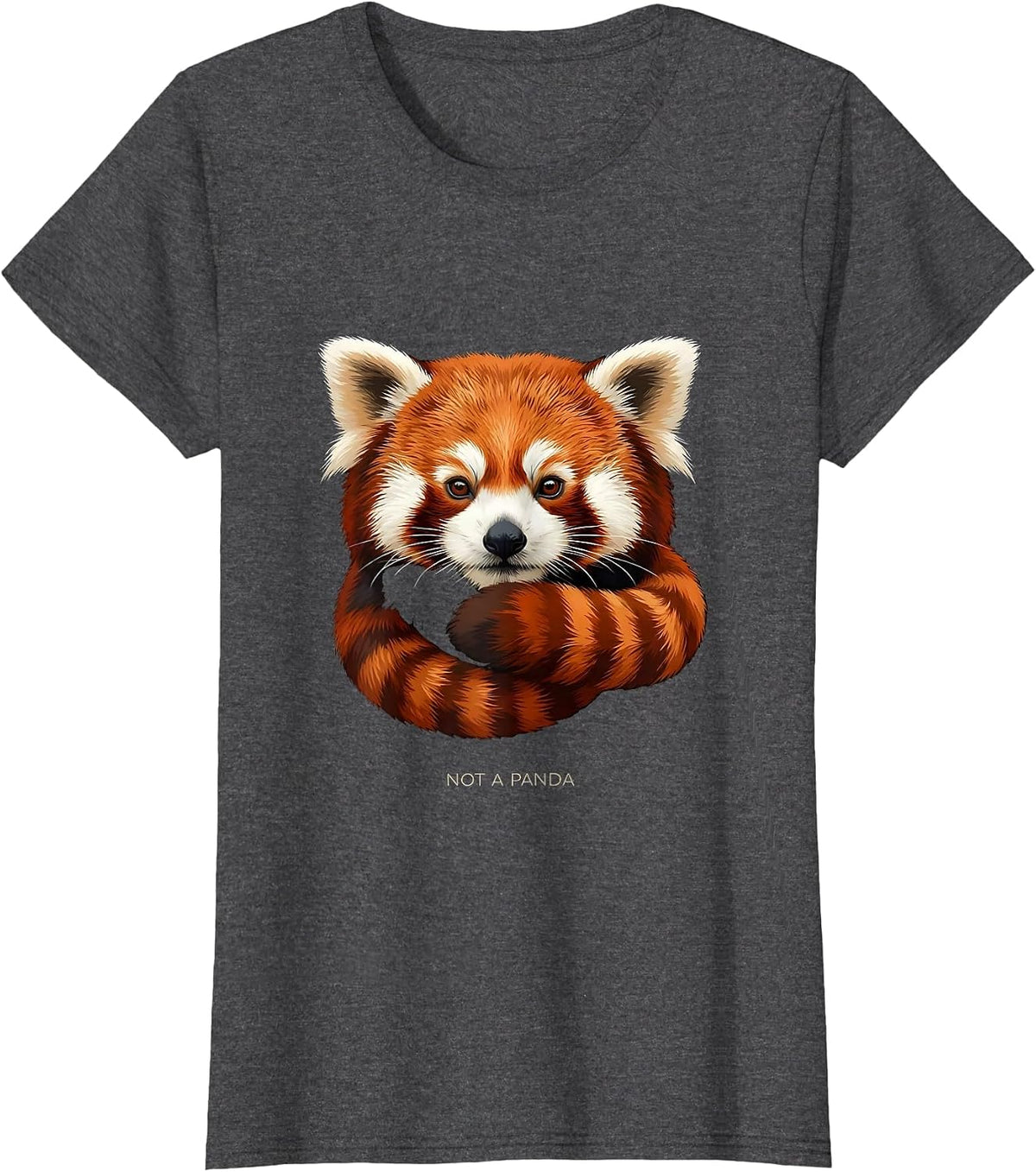 Women's Not A Panda Funny Red Panda Animal Lover Humor T-Shirt - Dark Heather Grey