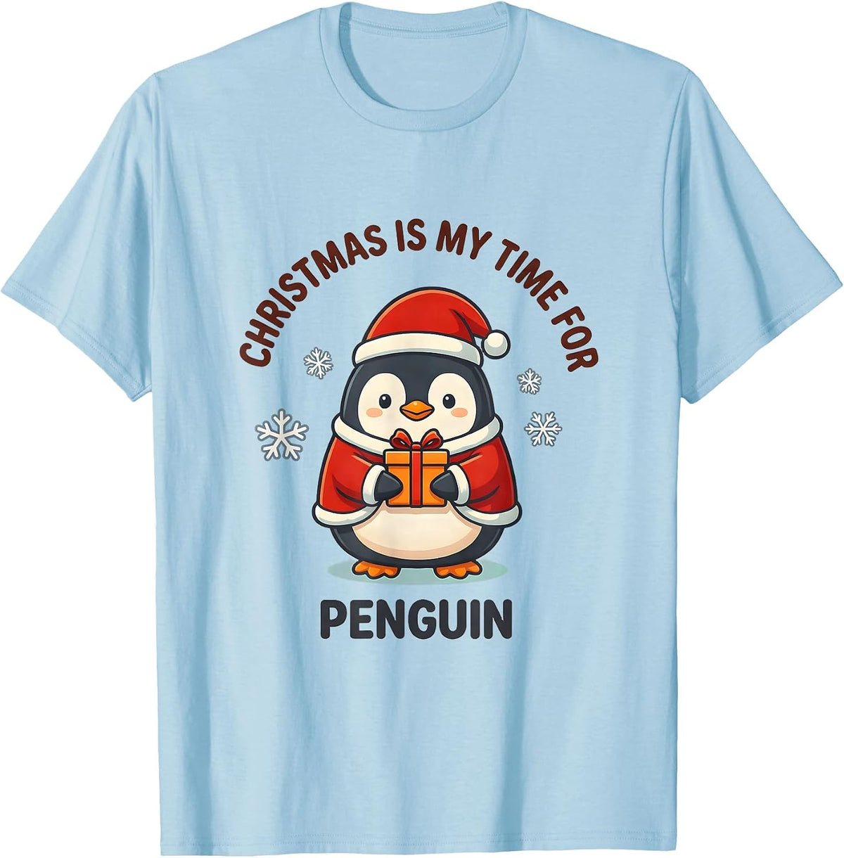 Men's Christmas Is My Time For Penguin Cute Kawaii Penguin Lover T-Shirt - Baby Blue