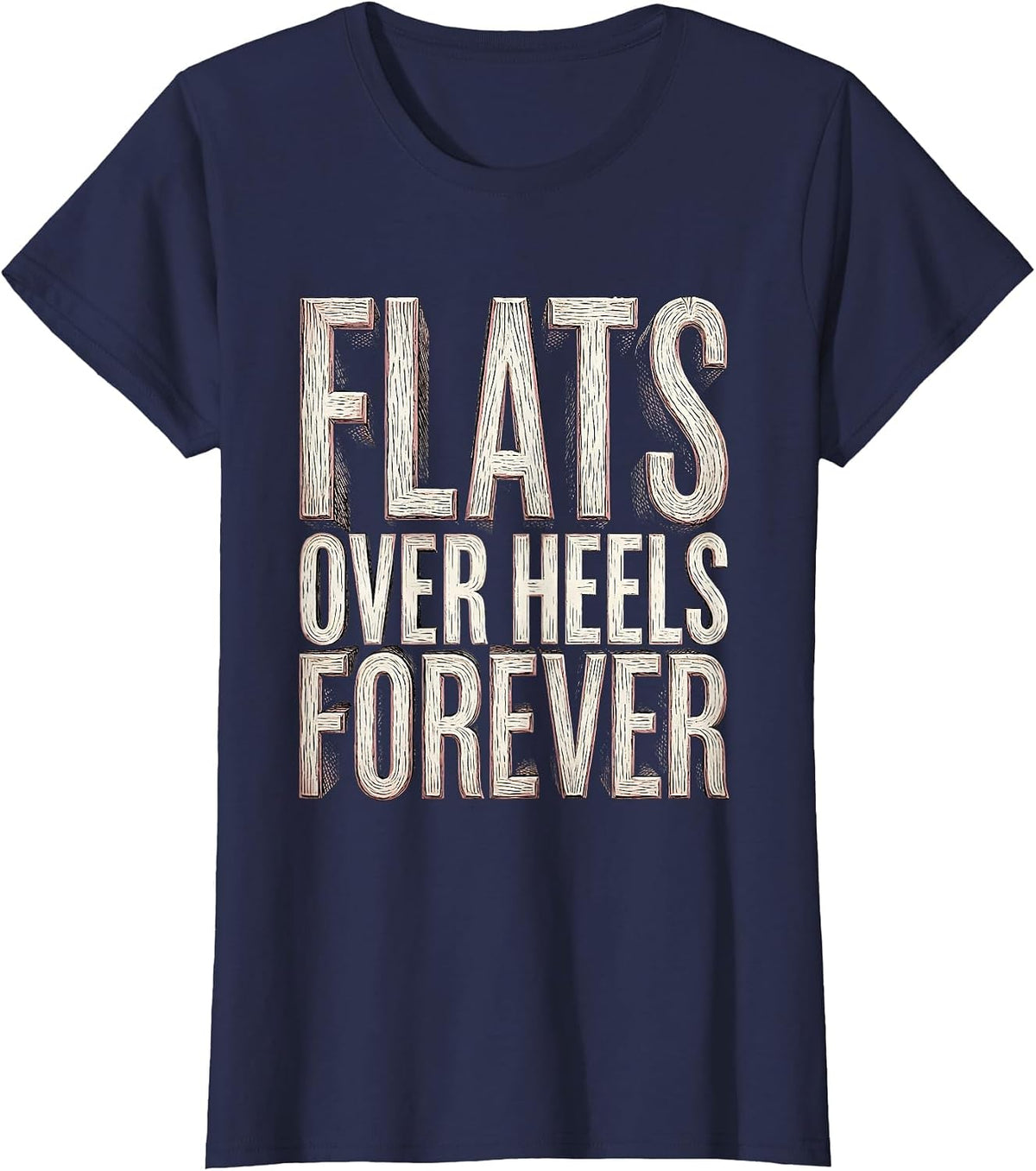 Women's Flats Over Heels Forever Ballet Flat Fashion T-Shirt - Navy Blue