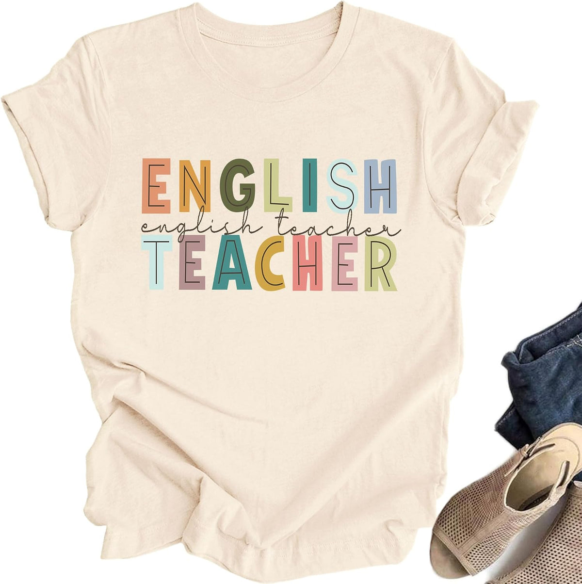Teacher Tshirt Women First Day of School Shirt Back to School Outfit - Eng-light Pink