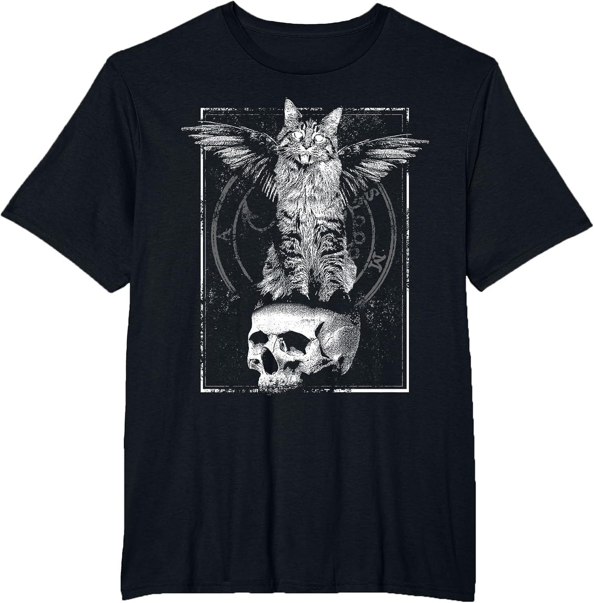 Alternative Clothes Aesthetic Goth Women - Occult Cat T-Shirt - Black
