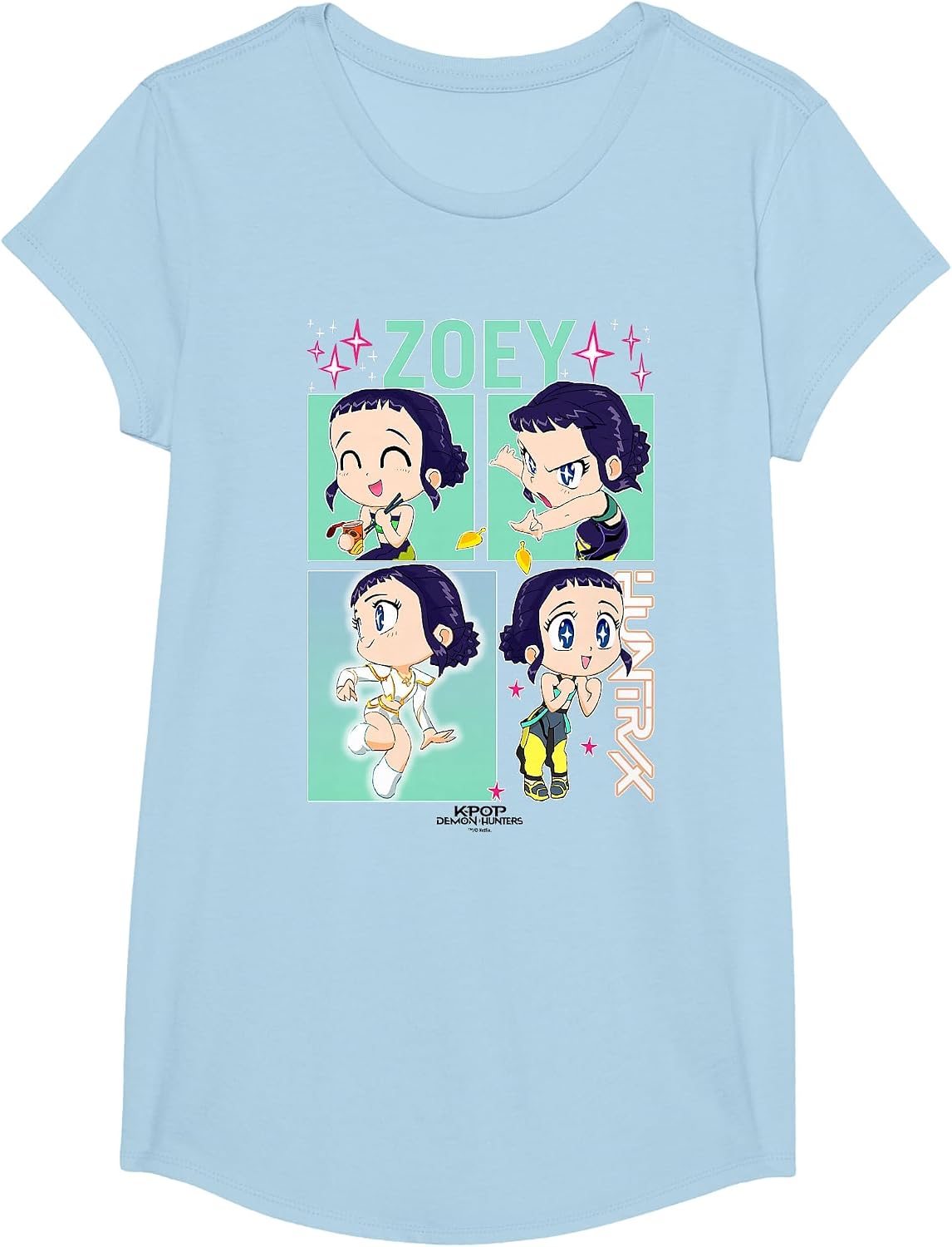 Kpop Demon Hunters Zoey HUNTR/X Officially Licensed T-Shirt - Girls Baby Blue