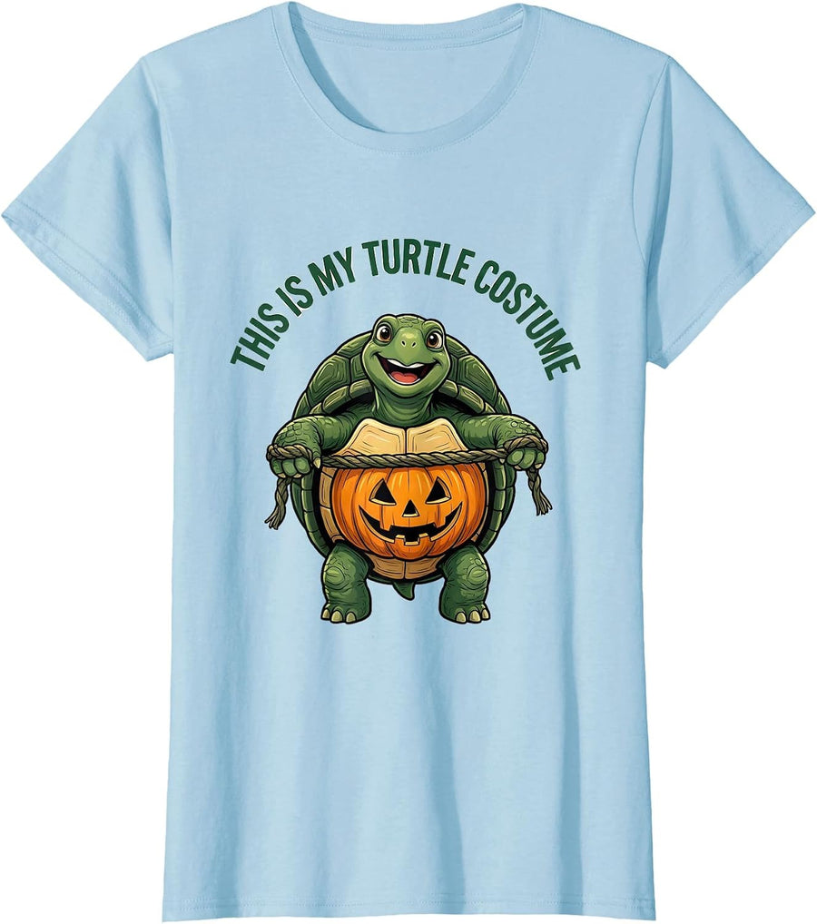 Women's This Is My Turtle Costume Funny Halloween Turtle Lover Gift T-Shirt - Baby Blue