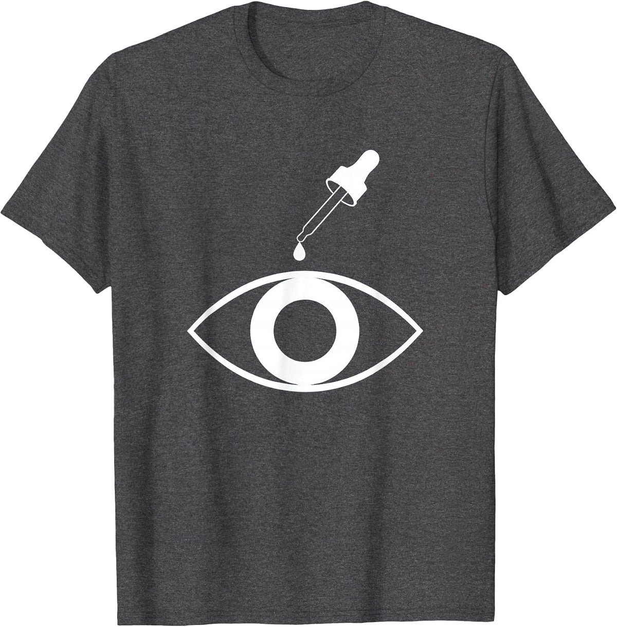 School Nurse Eyedropper Eye Illustration T-Shirt - Dark Heather Grey
