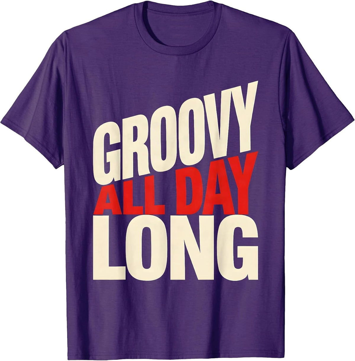 Groovy All Day Long Hippie Vibes Design T-Shirt - Purple