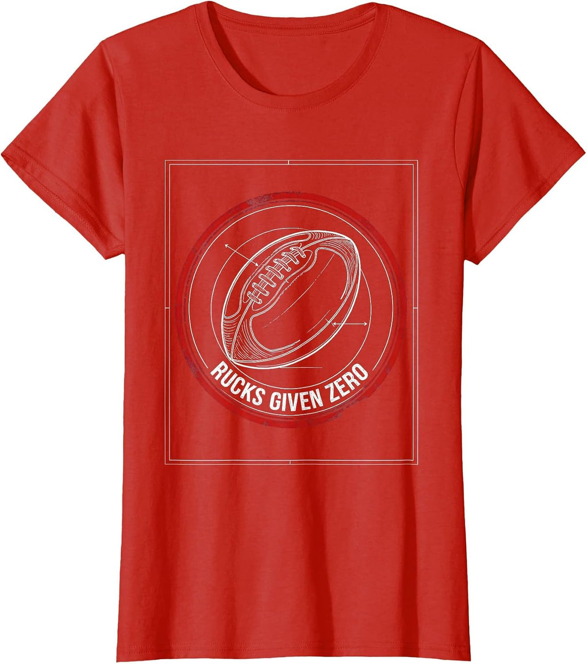 Rucks Given Zero Funny Rugby Design T-Shirt - Red