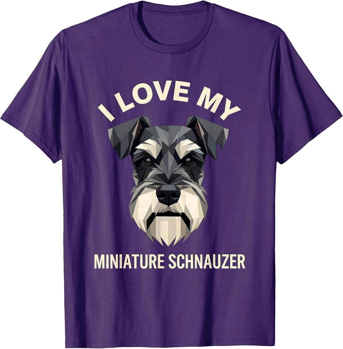 Men's I Love My Miniature Schnauzer Funny Dog Owner Humor T-Shirt - Purple