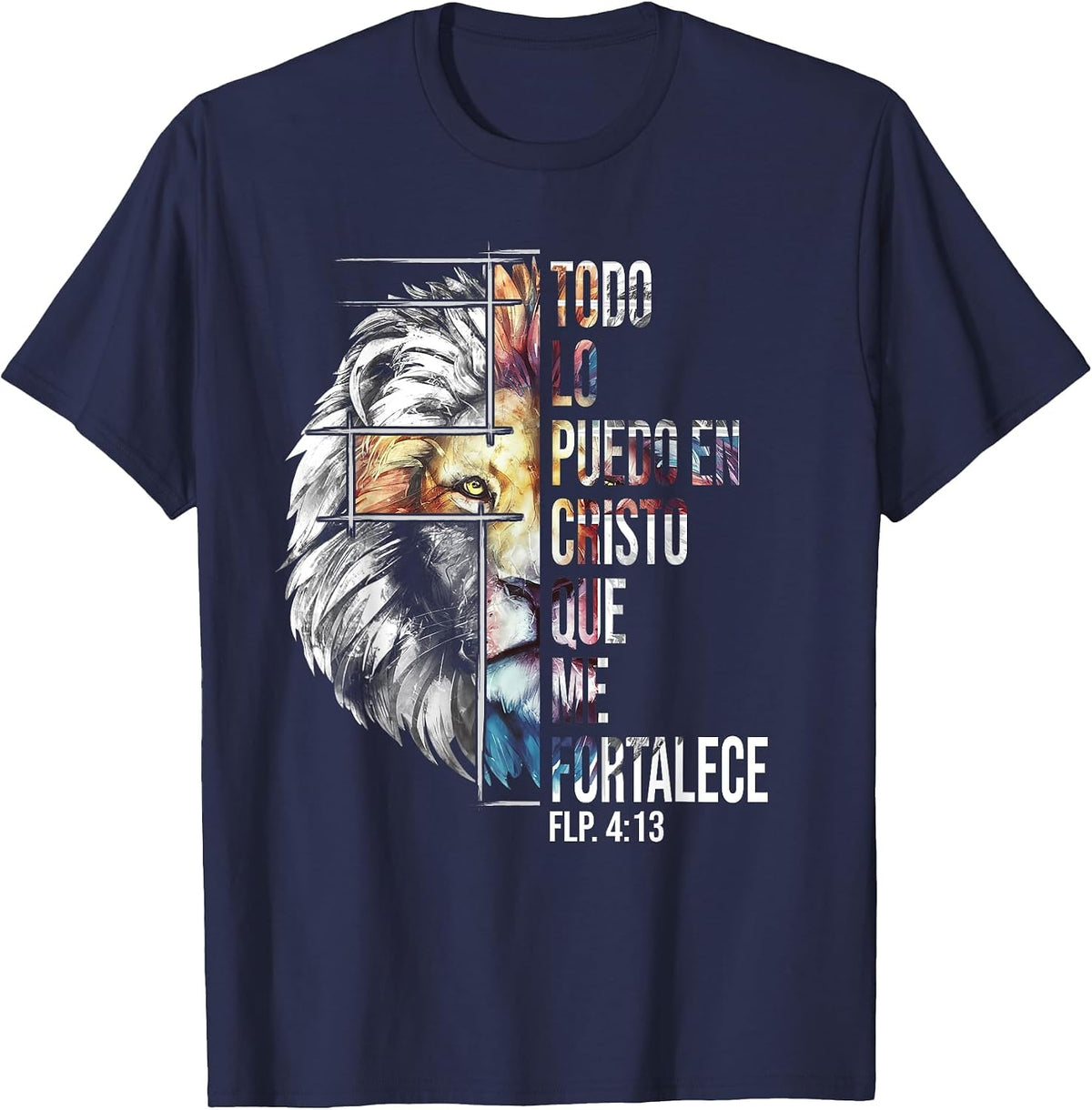 Bible Message Christian God in Spanish Cristianos T-Shirt - Navy Blue