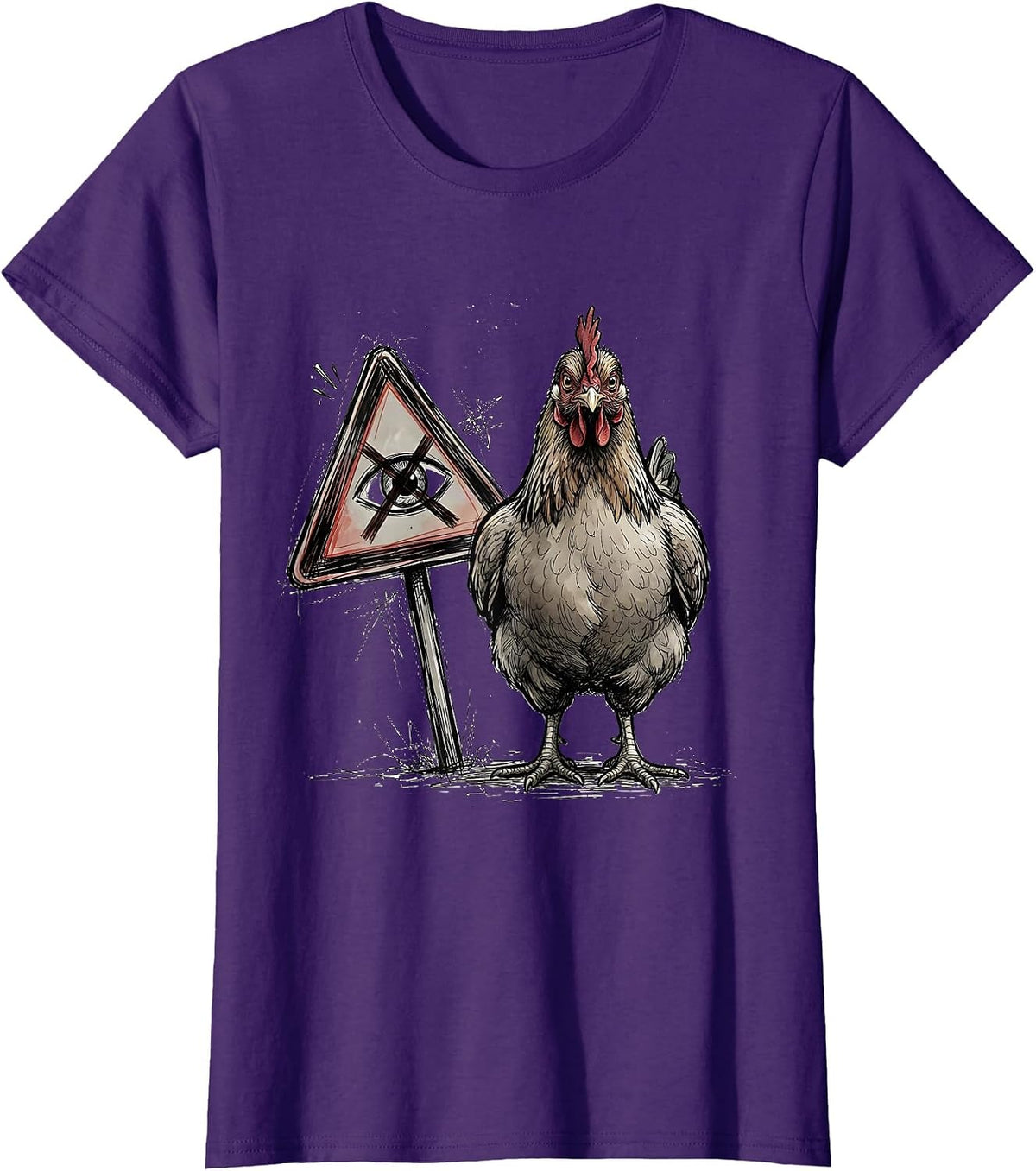 Women's Chicken Butt Funny Chicken Lover Gift T-Shirt - Purple