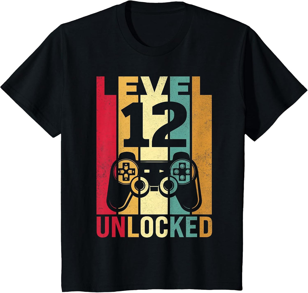 12yr 12 Birthday Boy Son Funny Gamer 12th Years Old Birthday T-Shirt - Black