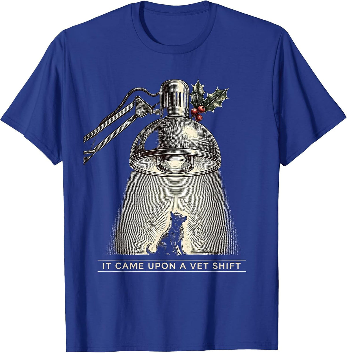 Men's It Came Upon A Vet Shift Funny Veterinary Tech Christmas T-Shirt - Royal Blue