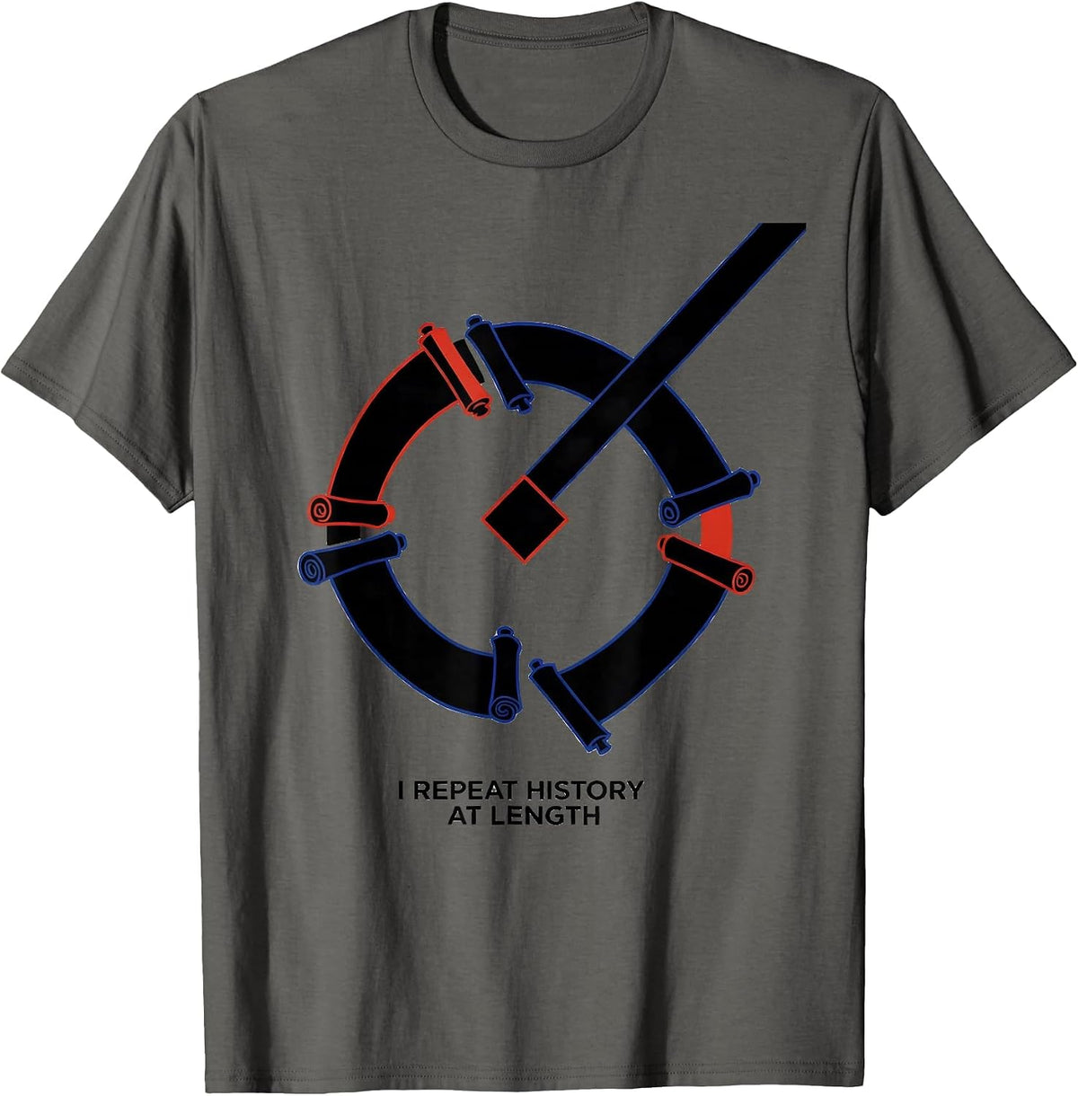 I Repeat History At Length Bauhaus Modernist Funny History T-Shirt - Asphalt Grey