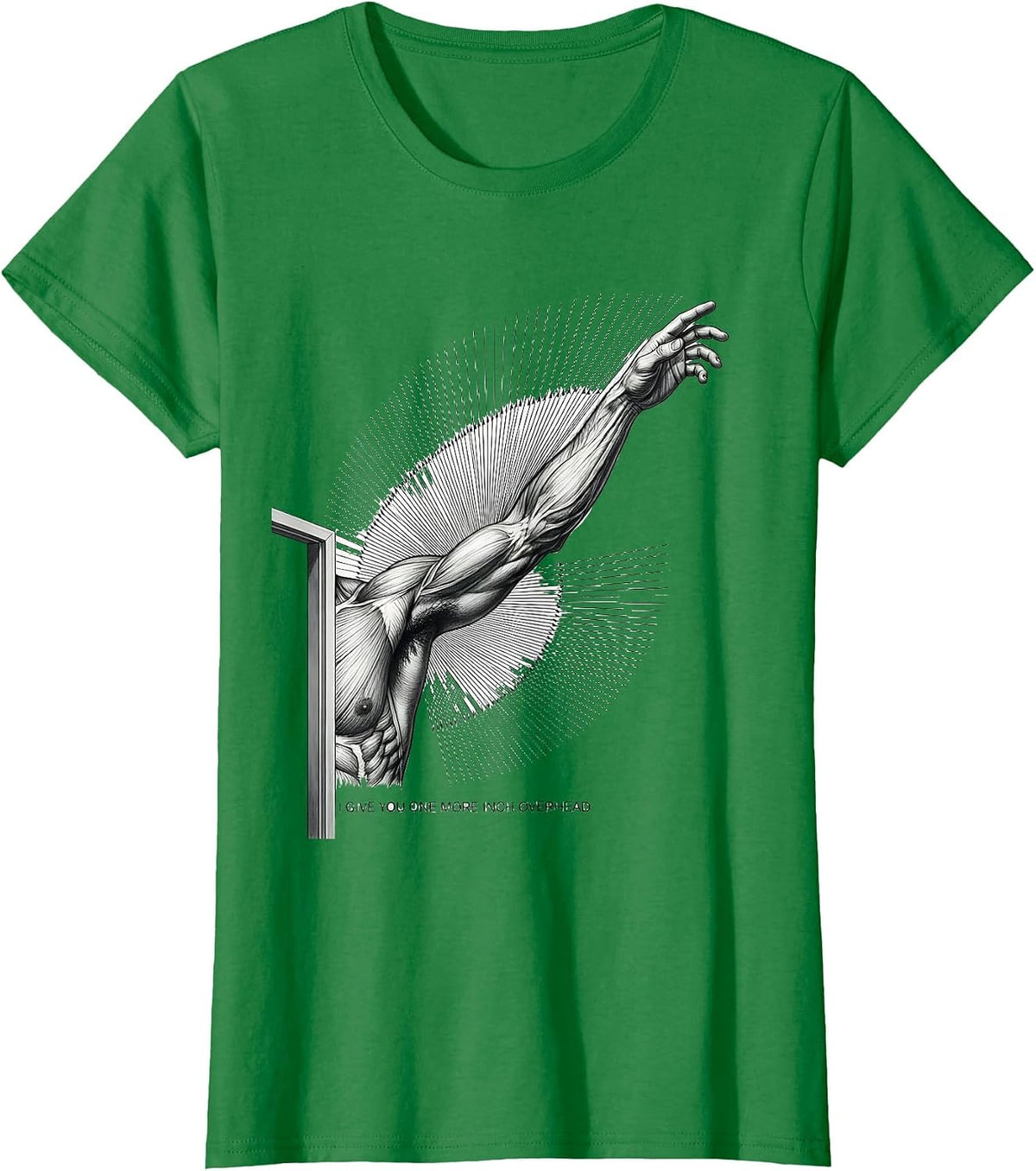 Women's I Give You One More Inch Overhead Funny Physical Therapist T-Shirt - Kelly Green