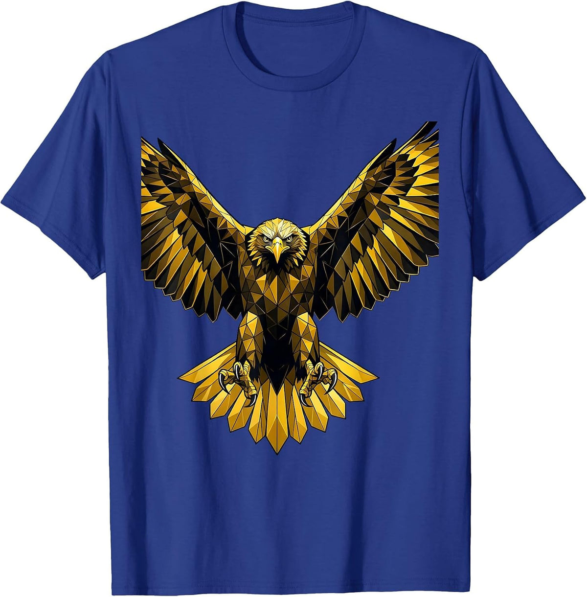 Eagle Diving Wings Spread Graphic Design T-Shirt - Royal Blue