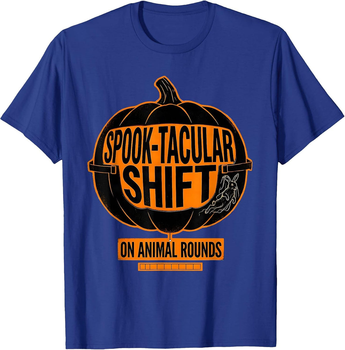 Spook-tacular Shift, On Animal Rounds Funny Vet Tech T-Shirt - Royal Blue