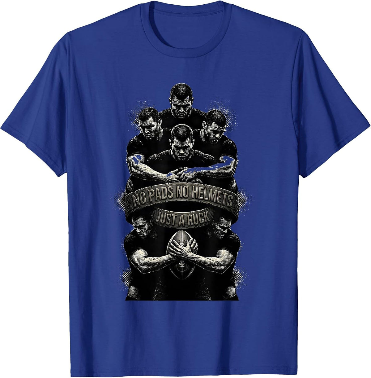 Men's No Pads No Helmets Just a Ruck Funny Rugby Player Gift T-Shirt - Royal Blue