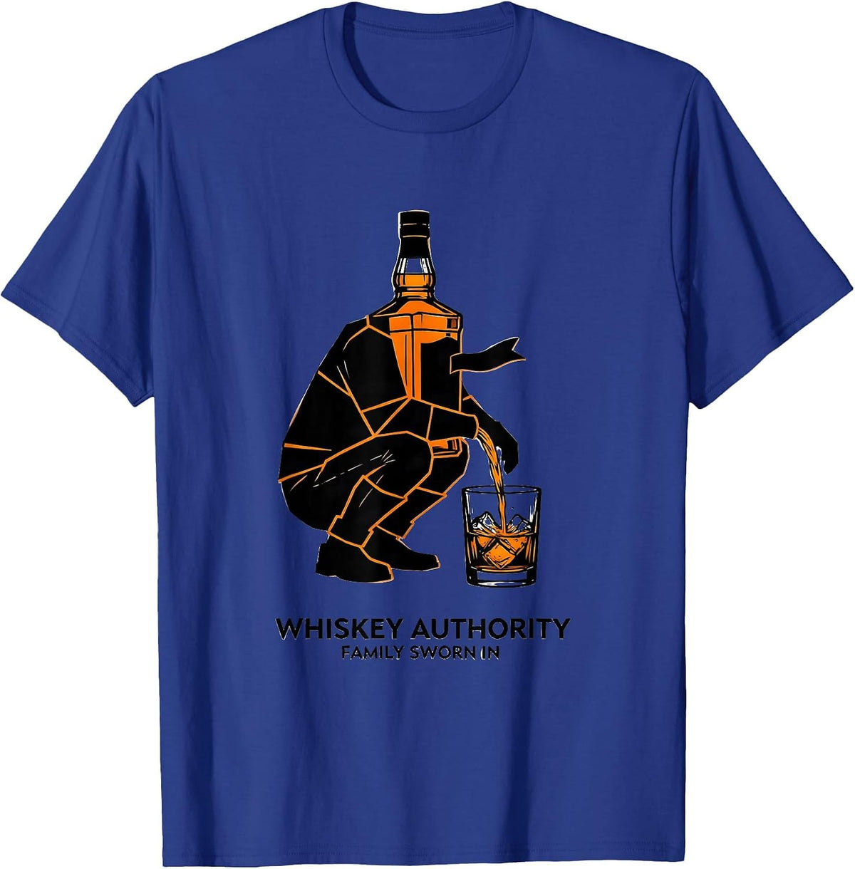Men's Whiskey Authority Family Sworn In Funny Bourbon Lover Gift T-Shirt - Royal Blue