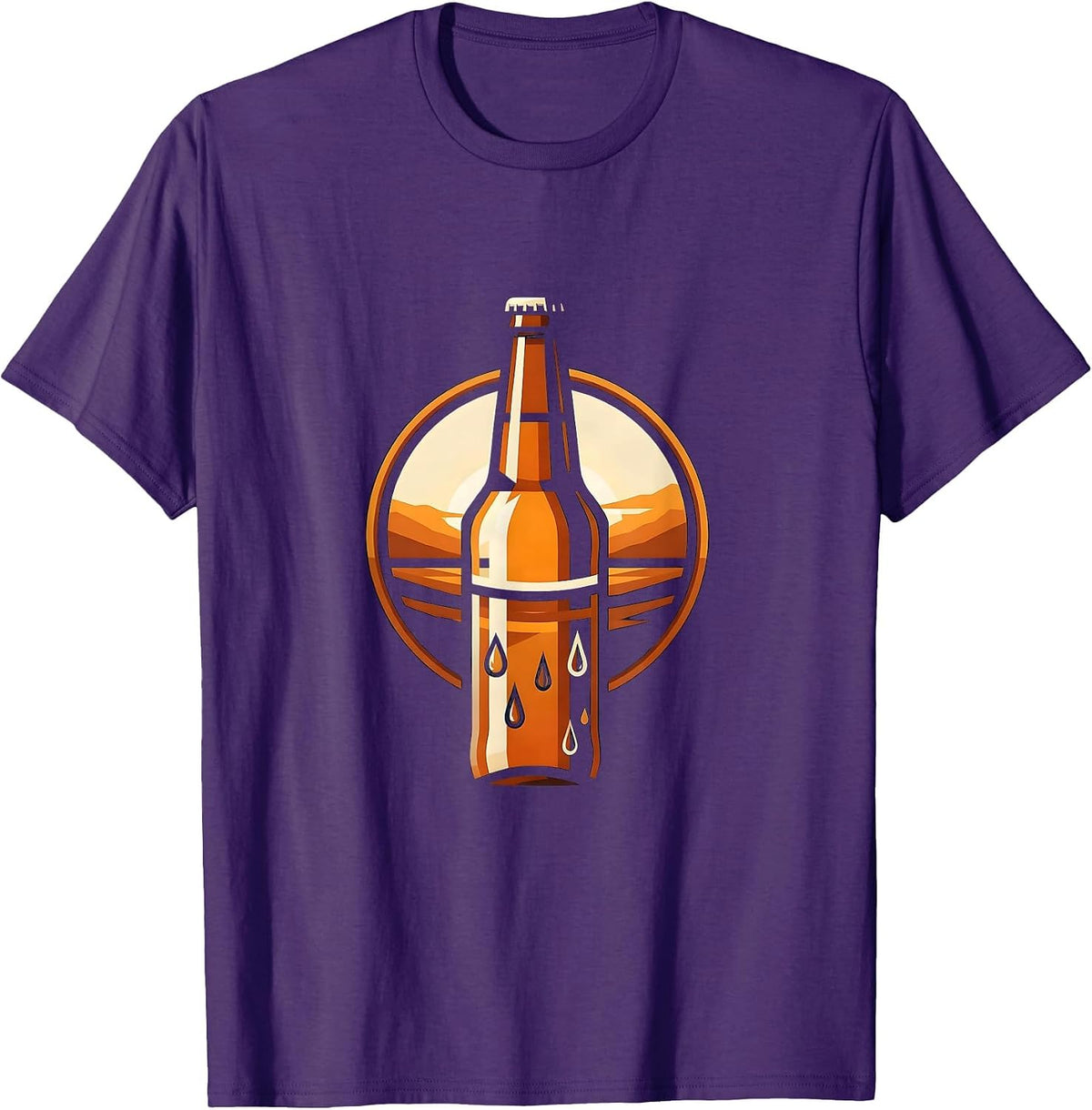 Men's Live Like Charlie Cold Beer Bottle Graphic T-Shirt - Purple
