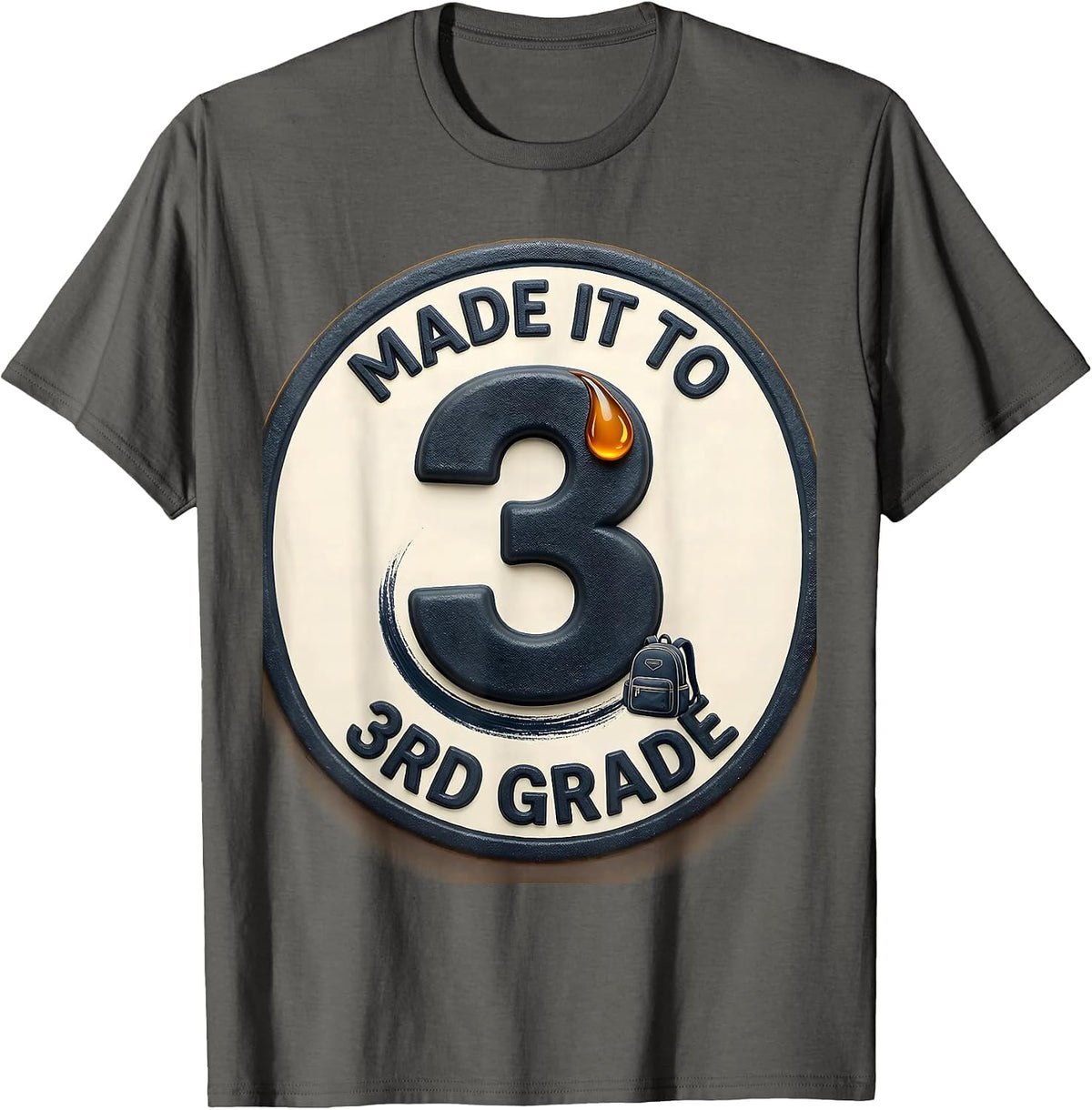Men's Made It To 3rd Grade Groovy Back To School First Day T-Shirt - Asphalt Grey