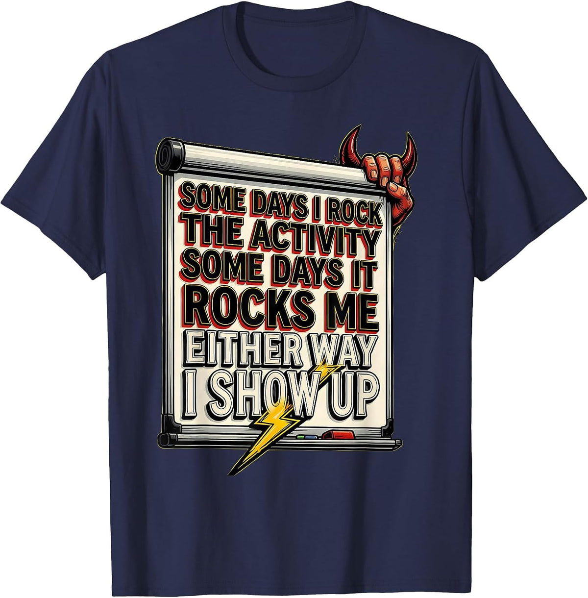 Some Days I Rock The Activity Tattoo Rock T-Shirt - Navy Blue